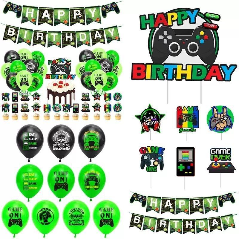 Gamepad Game-themed Birthday Set for Children's Birthday Party Decorations