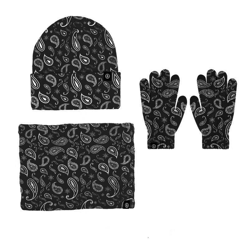 

Xihong Paisley Knitted Winter Hat, Scarf & Gloves Set One Size