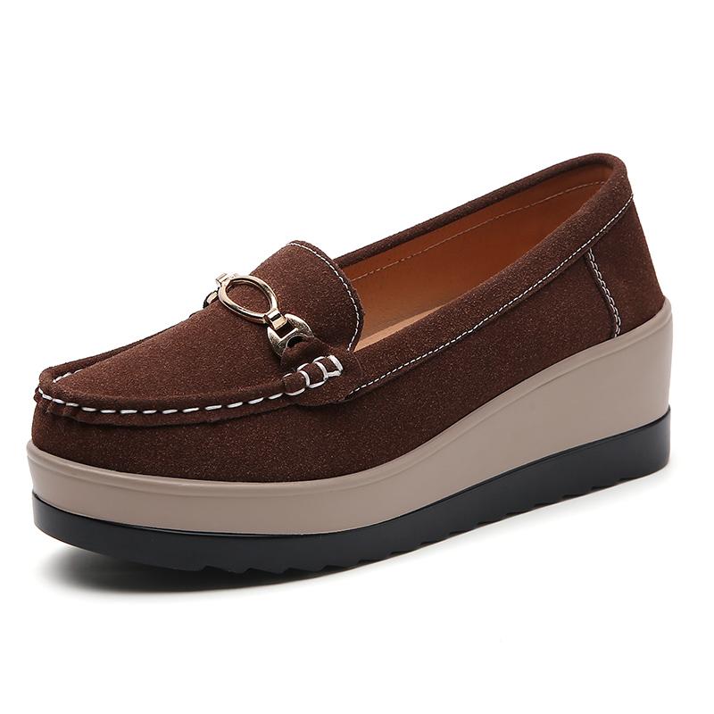 Fashion New large size women's shoes suede thick bottom set foot a slip-on sponge bottom mother shoes casual sports women's shoes