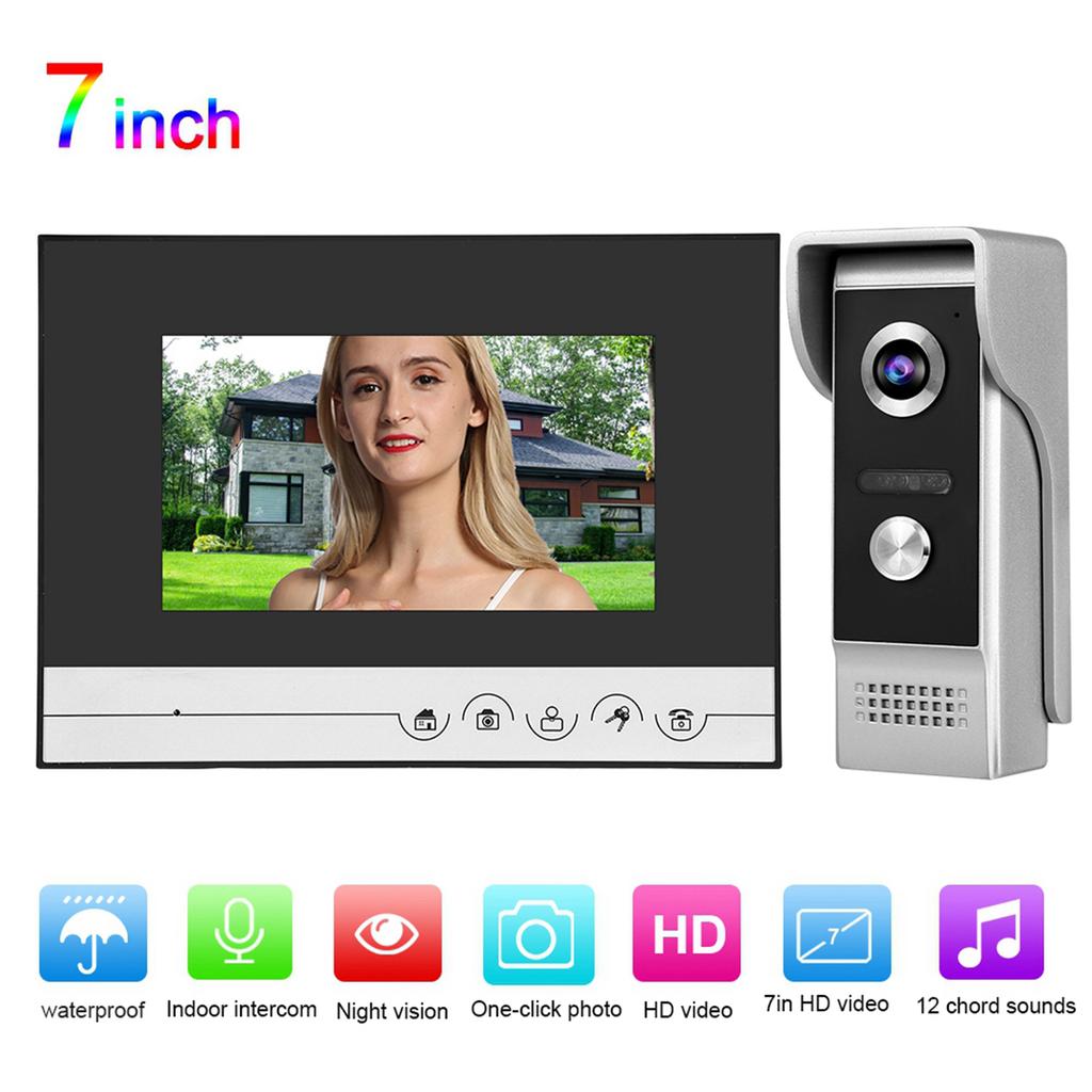 7in TFT Video Intercom Doorphone System Intelligent Access Door Camera 110‑240V