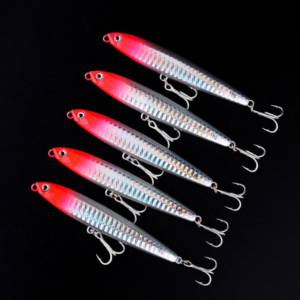 Clearance Long-Throw Casting Pencil Lure with Four-Fold Blood Groove Hook for Bass Fishing