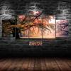 Autumn Forest Tree Majestic Scenery 5 Piece Canvas Wall Art Multi Panel Print Modern Poster Home Decor Picture Gift For Him For Her