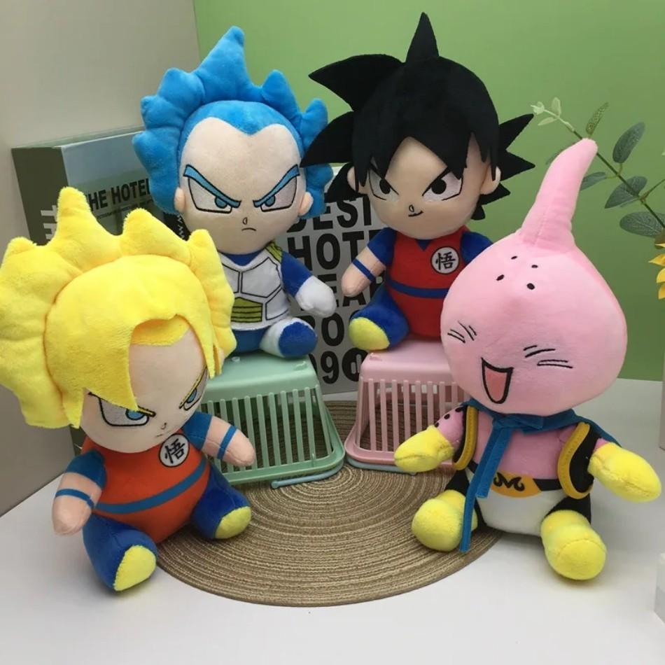 20cm DragonBall Japan Anime Plush Toys Super Saiyan Goku Vegeta Picollo Trunks Gohan Cartoon Figure Stuffed Dolls Child Gifts Cuddly Fluffy Huggable