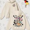 Disney Cartoon Print Autumn and Winter Hooded Sweater Crew Neck Long-sleeved Hoodie Loose Casual Style Suitable for Men Women