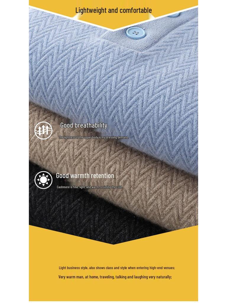 Men's Loose Fit Thickened Cashmere Sweater - Autumn/Winter Warm Business Casual Knitwear