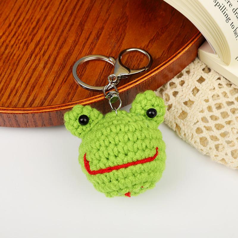 Creative Animals Keychain Hand Knitted Small Pendant Room Decor Handmade Wool Knitted Rabbit Sheep Keychain Christmas Gifts