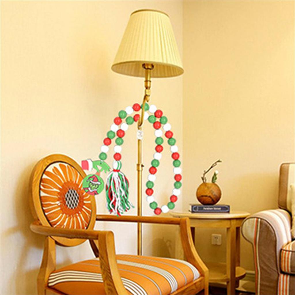 Vánoční střapec korálky vánoční dekorace dřevěné korálky DIY domácí dekorace přívěsek