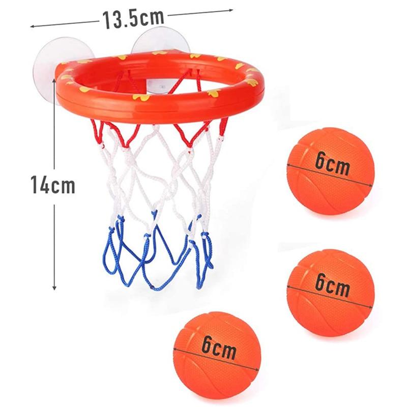 1 set Bebek Basketbol Banyo Oyuncak Seti Mini Potası ve Topları ile - Vantuzlarla Eğlenceli Su Oyunu