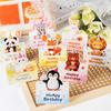10 Birthday Cards, 3D Small Size Cartoon, Simple Folding, Handwritten Blessing Message, Birthday Card
