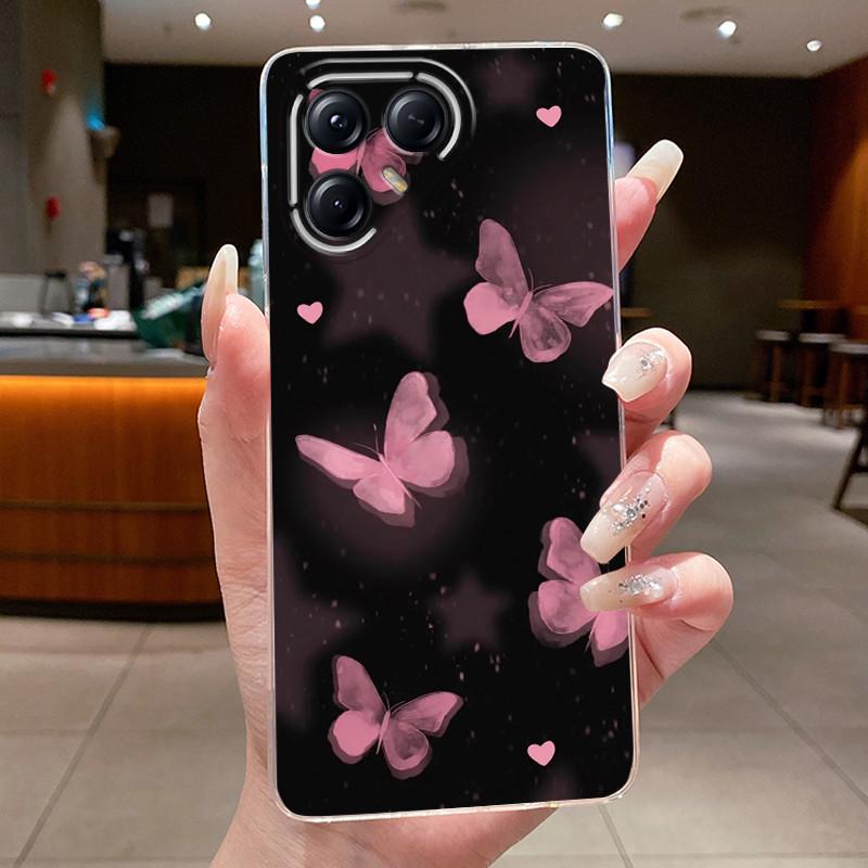 For Tecno Pova 7 Pro LJ8 Cases Pova7 Ultra LJ9 Neo LJ6 LJ7 Funda Flower Butterfly Phone Cover Soft Silicone Transparent TPU Case