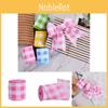 Versatile Polyester Pink And White Check Ribbon For Creative Party And Event Decor