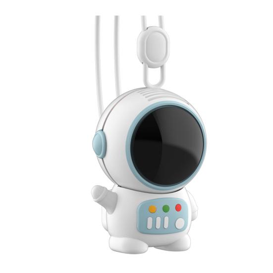 Portable Mini Handheld Fan Astronaut Shaped USB Rechargeable Cooling Neck Fan with Lanyard 2 Speed Bladeless Personal Fan for Outdoor Office