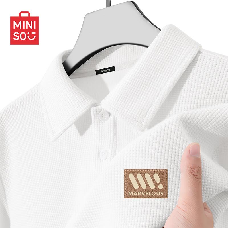 MINISO Men's Waffle Knit Polo Shirt