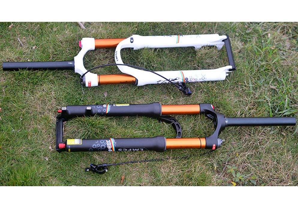 Dual Air Chamber Mountain Bike Fork - 26/27.5/29 Inch, Adjustable Damping, Magnesium Alloy
