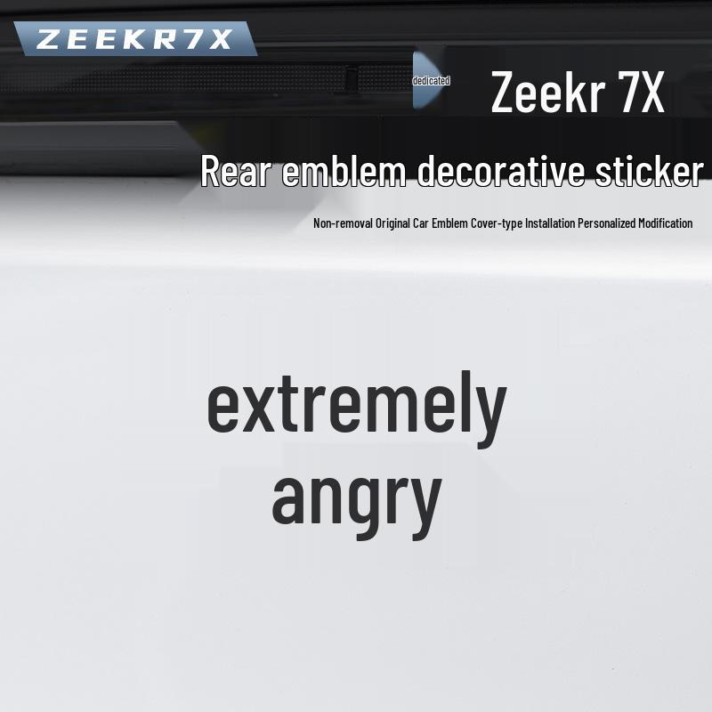 Zeekr 7X Black Warrior Rear Car Emblem for 25-26 Facelift Models - Blackened Metal Sticker