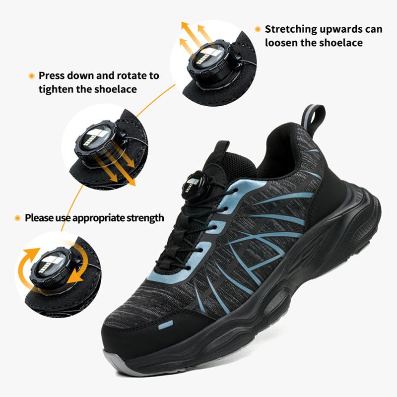 Men'S Safety Protective Shoes, Work Protective Men'S Boots, Rotating Buckle Men'S Shoes, Lightweight Safety Work Shoes