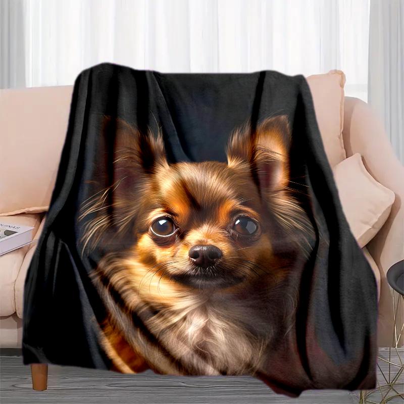 1PC Dog cute printed blanket, all season lightweight home office outdoor nap multifunctional blanket A8
