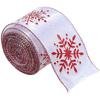 Snowflake Pattern Ribbon Christmas Ribbon Holiday Decor Enhancer Intricate Snowflake Designs Bow Making Materials Home 6.3cm*2m