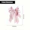 BellaStella Korean Style Large Pink Satin Pearl Bowknot Barette Hair Clip For Girls And Women Pack of 1 Pc