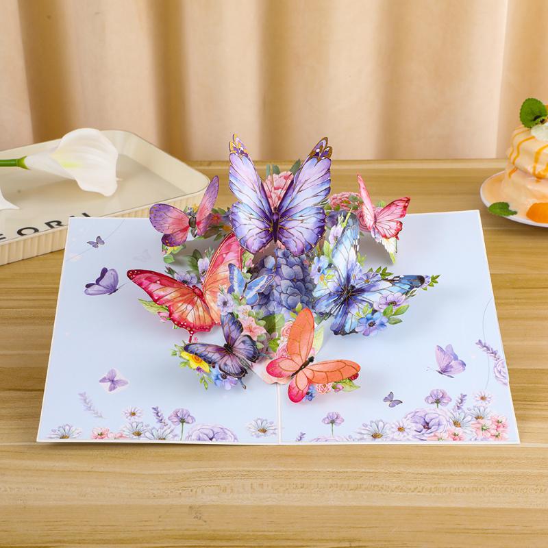 3D Butterfly Pop Up Greeting Cards Postcard For Valentine'S Day Wedding Invitation Greeting Birthday Gift