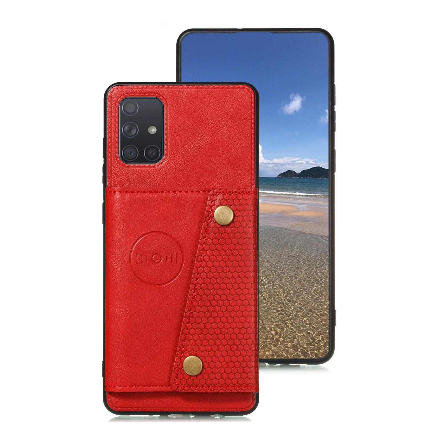 

Card Holder Case for Samsung Galaxy A52 A72 A32 A13 A23 A33 A53 A14 A24 A34 A54 A73 A22 A12 A15 A17 A07 A16 A36 A56 A15 A35 A55 For A14 4G червоний