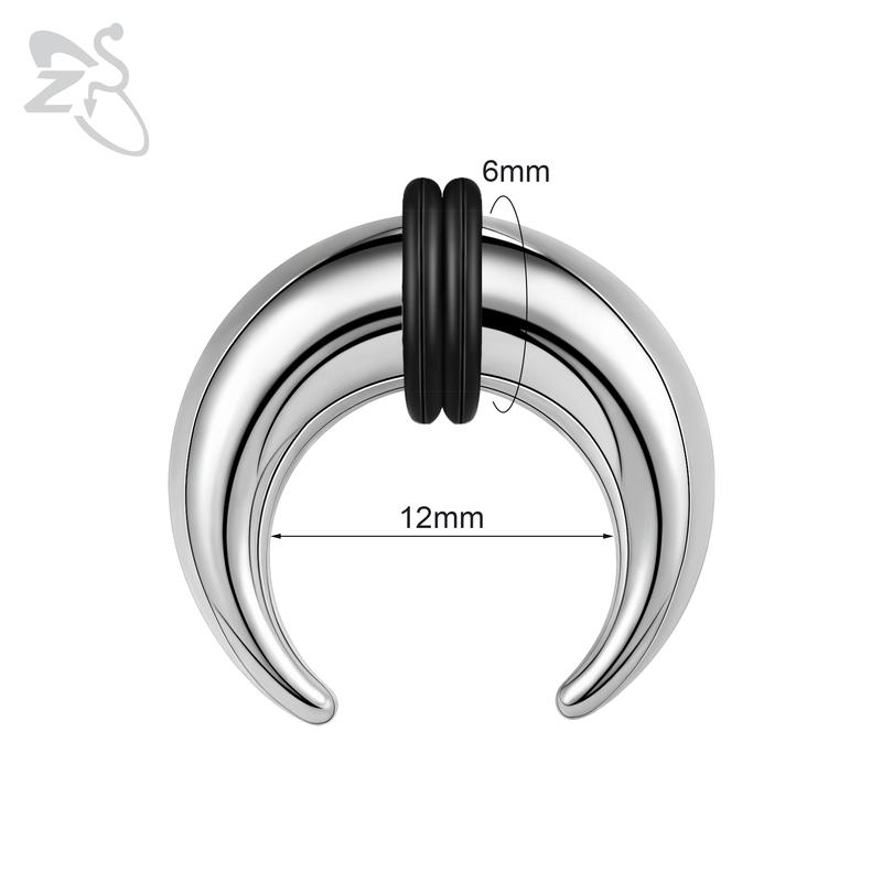 ZS Piece Thick Ox Horn Shape Stainelss Steel Nose Ring
