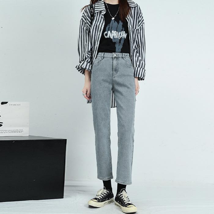 

Прямые джинсы для женщин на осень и зиму, для высоких и стройных, брюки-девятки для женщин на осень и зиму, узкие брюки-сигареты 3XL