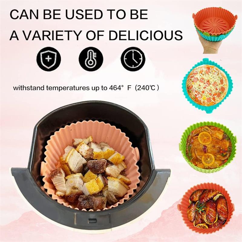 Air Fryer Silicone Basket Reusable Silicone Mold For Air Fryer Pot Oven Baking Tray Fried Chicken Mat Air Fryer Accessories
