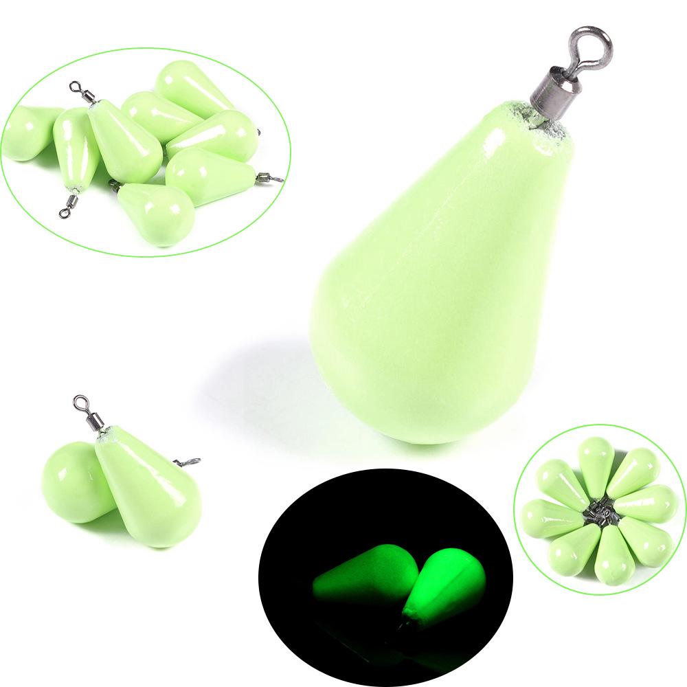 Hengjia Luminous Teardrop Fishing Weights 12G-150G - Glow-in-the-Dark Surf and Float Fishing Accessories
