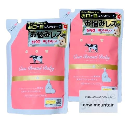 

[Bundle Purchase] Cow Brand Baby Body Foaming Wash Refill (350mL, 2-Pack) + Cow Mountain Original Card