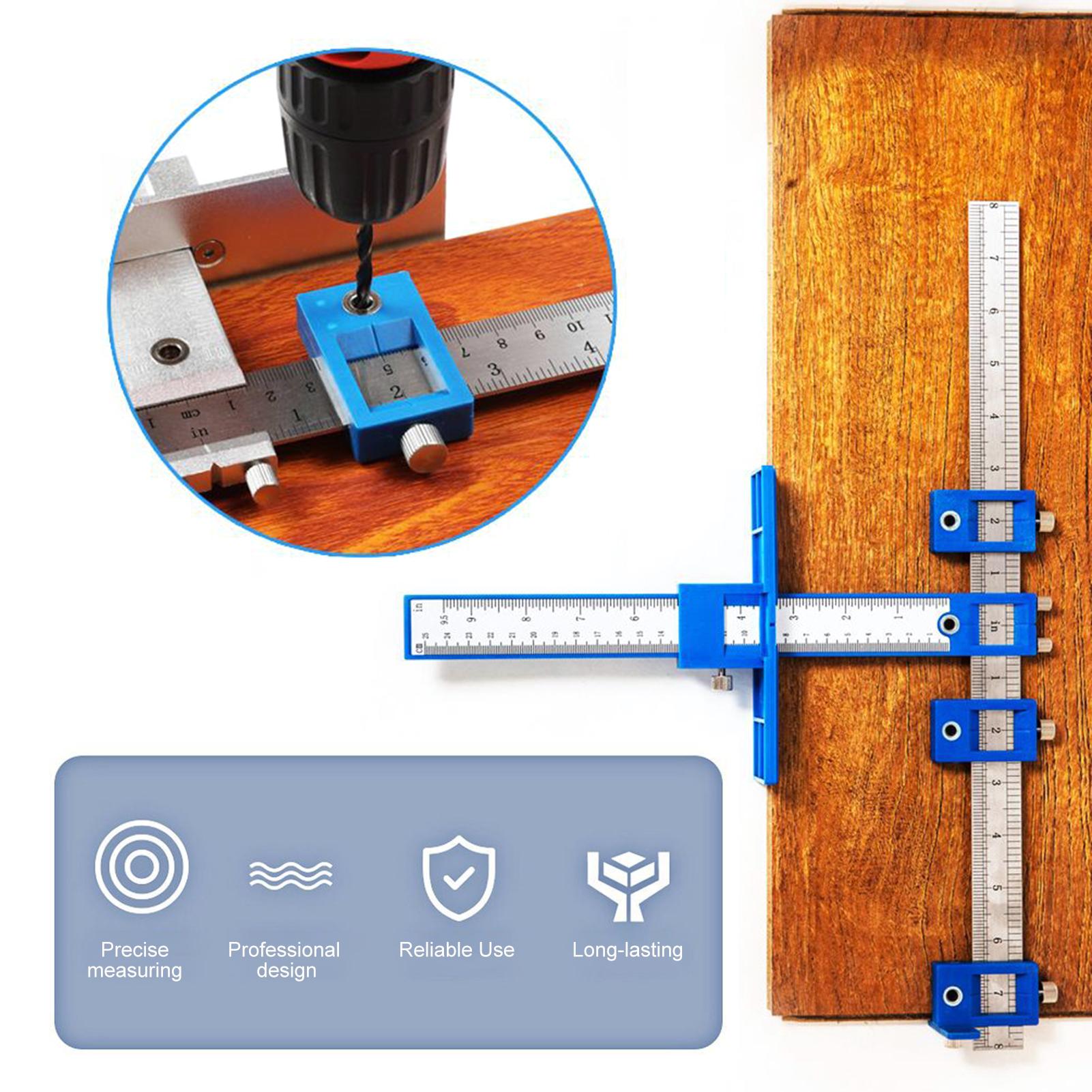 

Stainless Adjustable Punch Locator Cabinet Hardware Jig Drilling Positioning Anchor Guide Woodworking Tool for Door