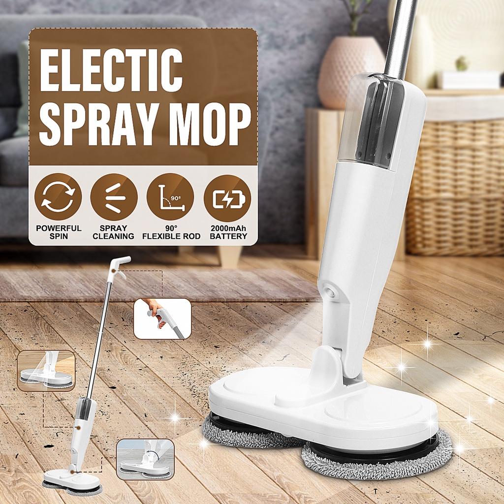 Ruční Mop s Rozprašovačem Vody Akumulátorový Elektrický Stěrač Čistič Podlahy a Okna Elektrický Mopovací Koště Čisticí Stroj Bílá/Zelená