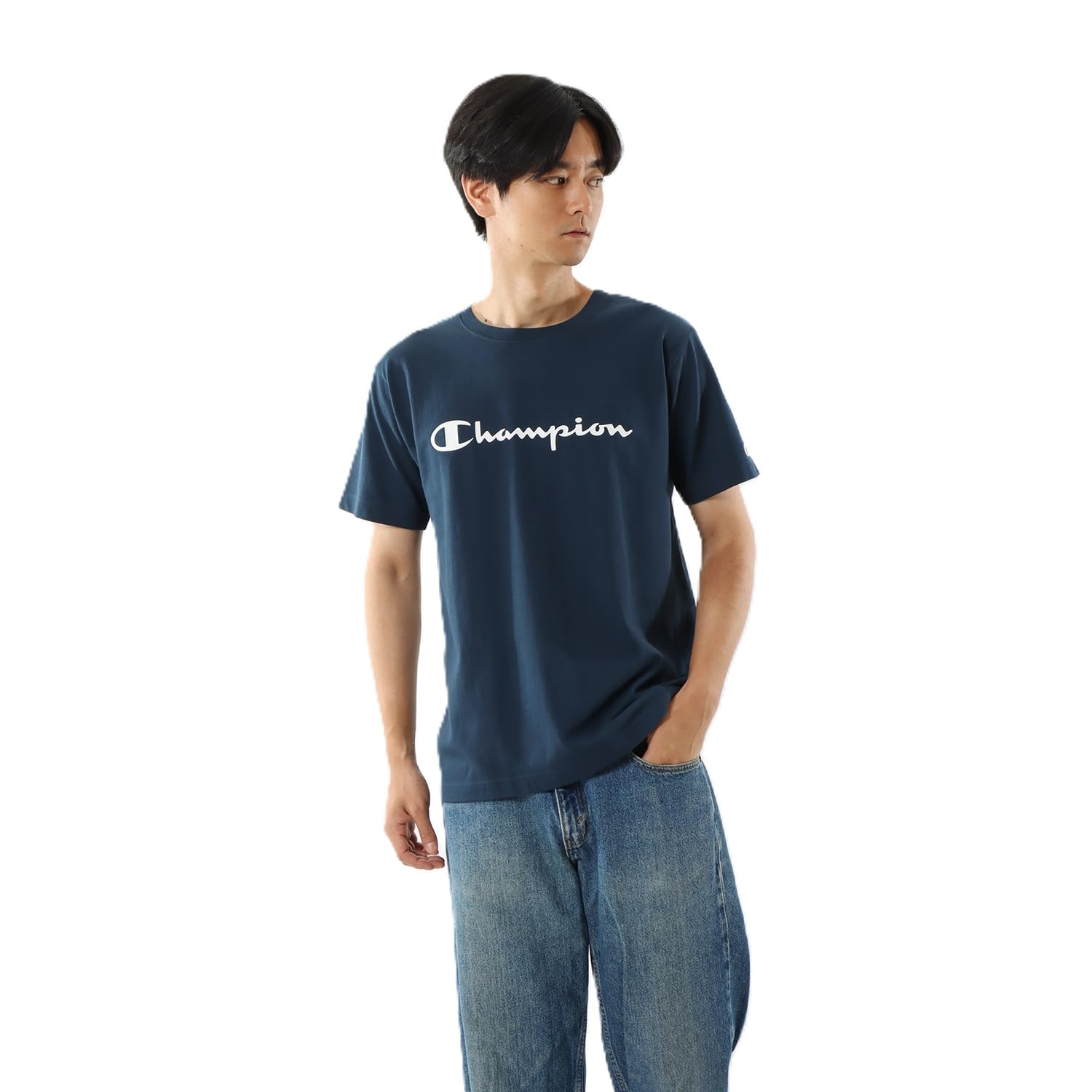 

Champion Short Sleeve T-Shirt Crew Neck 100% Cotton USA Rubber Print Basic C3-X358-370-XL
