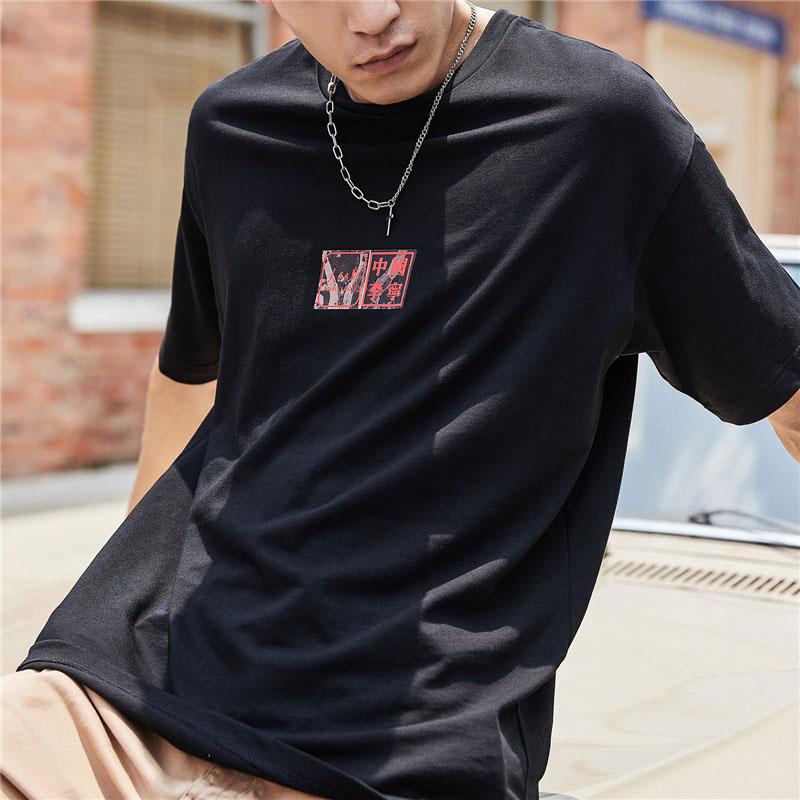 Li-Ning X Peoples Daily New Media Co-Branded Graphic Short Sleeve T-Shirt Men Tops Black ATSP419-2