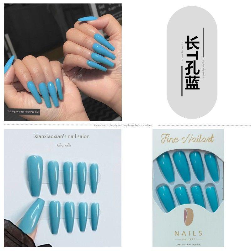 

Ногти Павлиний Зеленый Трансграничный Европейский и Американский Длинный Лестничный Износ 136-long t hole Blue