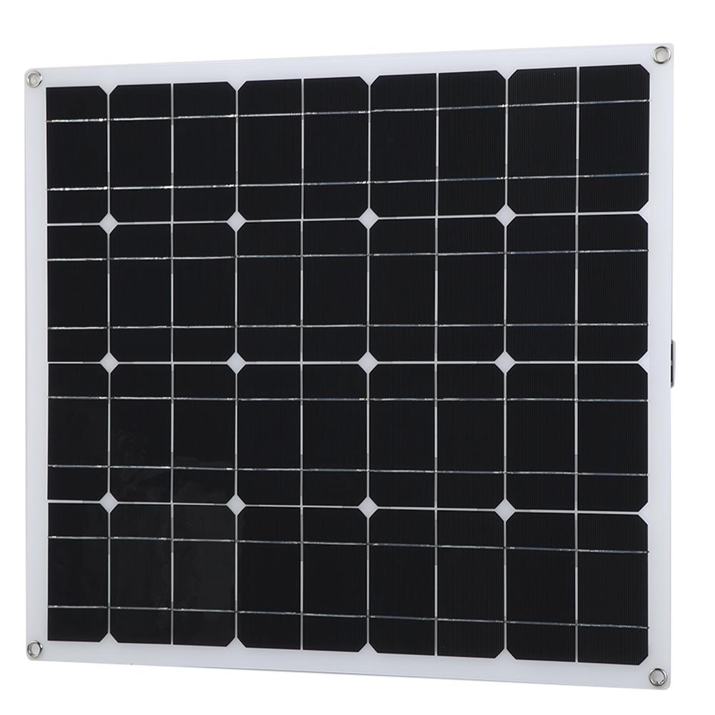 60W 18V Solar Panel IP65 Monocrystalline Dual USB 12V/5V DC Flexible Battery Charger for Car RV Boat