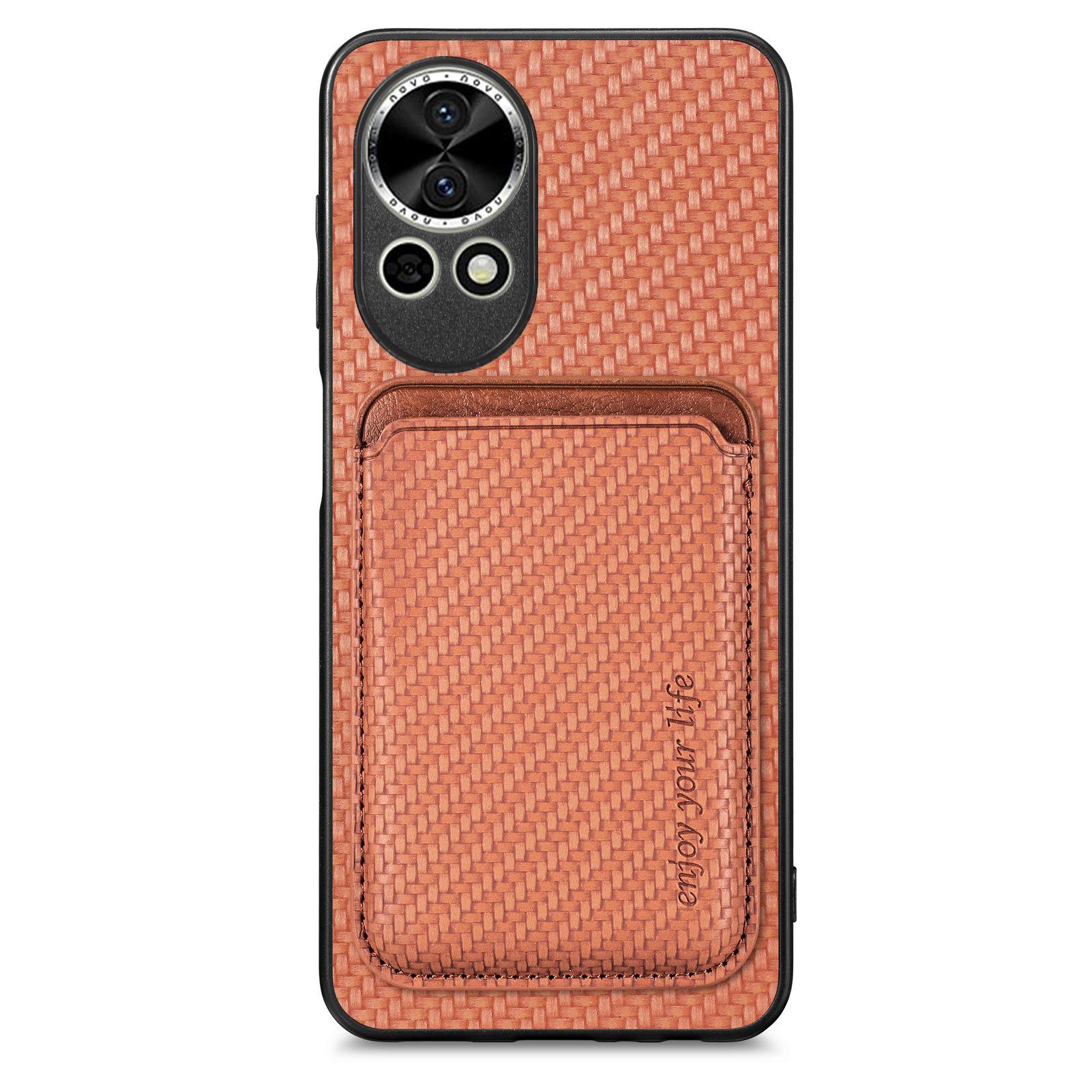

For Huawei nova 13 5G Case Magnetic Detachable Card Holder Phone Back Cover Brown