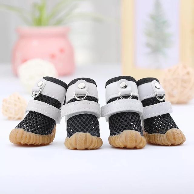 Summer Dog Rain Shoes Breathable Mesh for Small Dogs Cats Anti-Slip Chihuahua York Teddy Pomeranian Boots Sandals Puppy Shoes