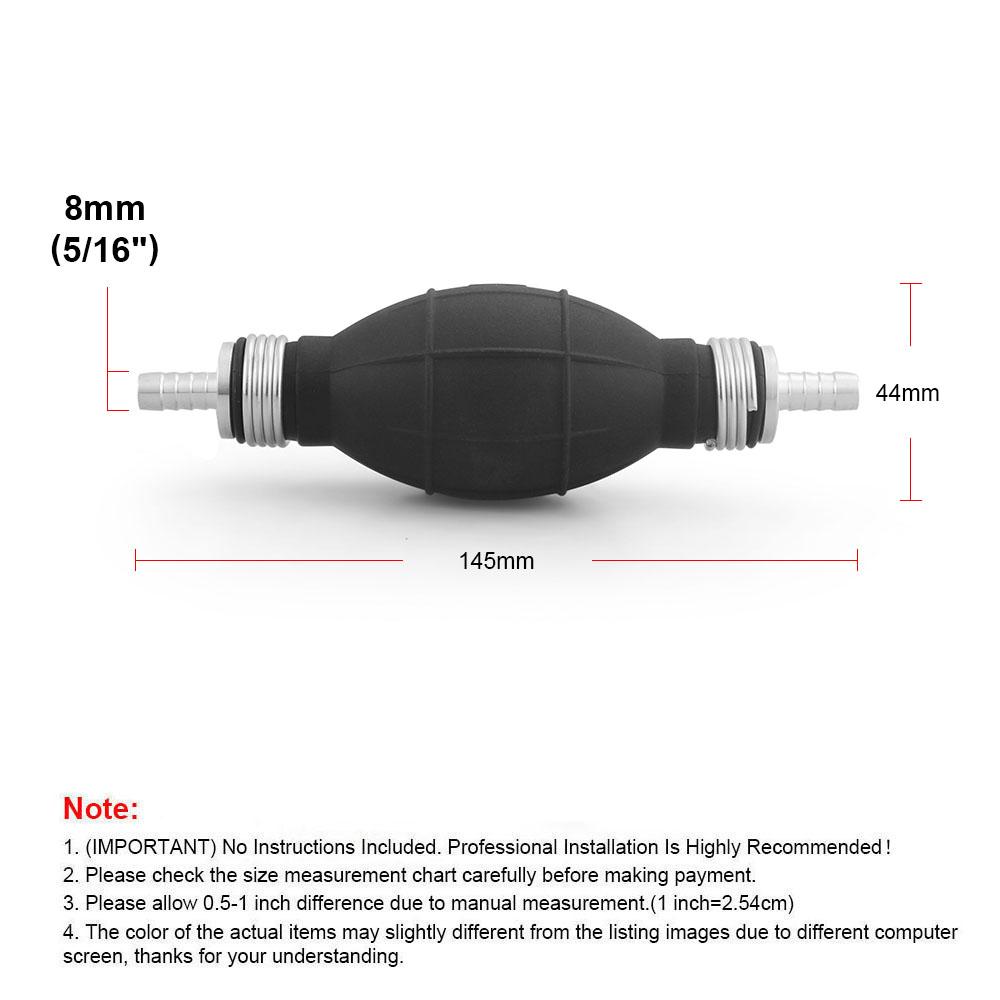 

Ручной топливный насос 6 мм/8 мм/10 мм/12 мм, резиновая алюминиевая ручная лампочка для перекачки дизельного масла, бензина для автомобиля, лодки, морского подвесного двигателя 8MM