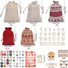Christmas Advent Calendar Bags 24 Days Countdown Calendar Burlap Bags Drawstring Gift Bags For Adults And Kids Diy Candy Bags