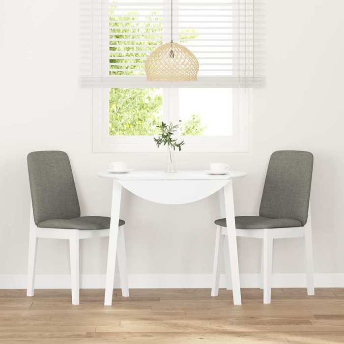 VidaXL Chaises à manger coussins 2 pcs blanc bois massif caoutchouc, chaise à dîner, chaise, chaise de salon, chaises à 4102446