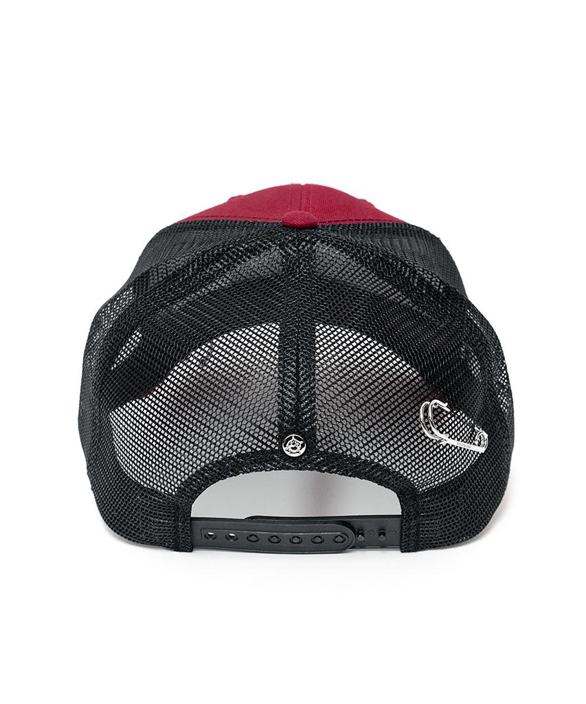 BLACKBLOND Vividi Dual B Logo Trucker Mesh Cap (Burgundy)