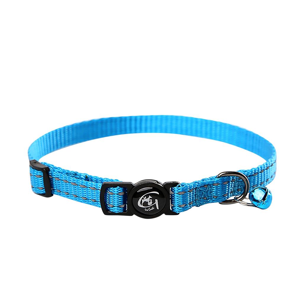 Reflective Cat Collar With Bell Nylon Pet Neck Strap Collar Strip Puppy Neck Leash Rope Cloth