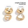 Ingemark 4Pcs/Set Stylish Simple Smooth Geometric Rings for Women Men Bohemia Exquisite Imitation Pearl Rings New Year Jewelry