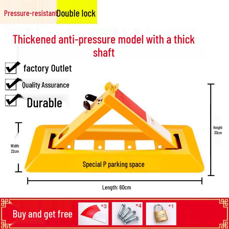 Heavy-Duty Triangle Parking Space Lock - Anti-Collision, Pressure-Resistant Floor Post for Garage