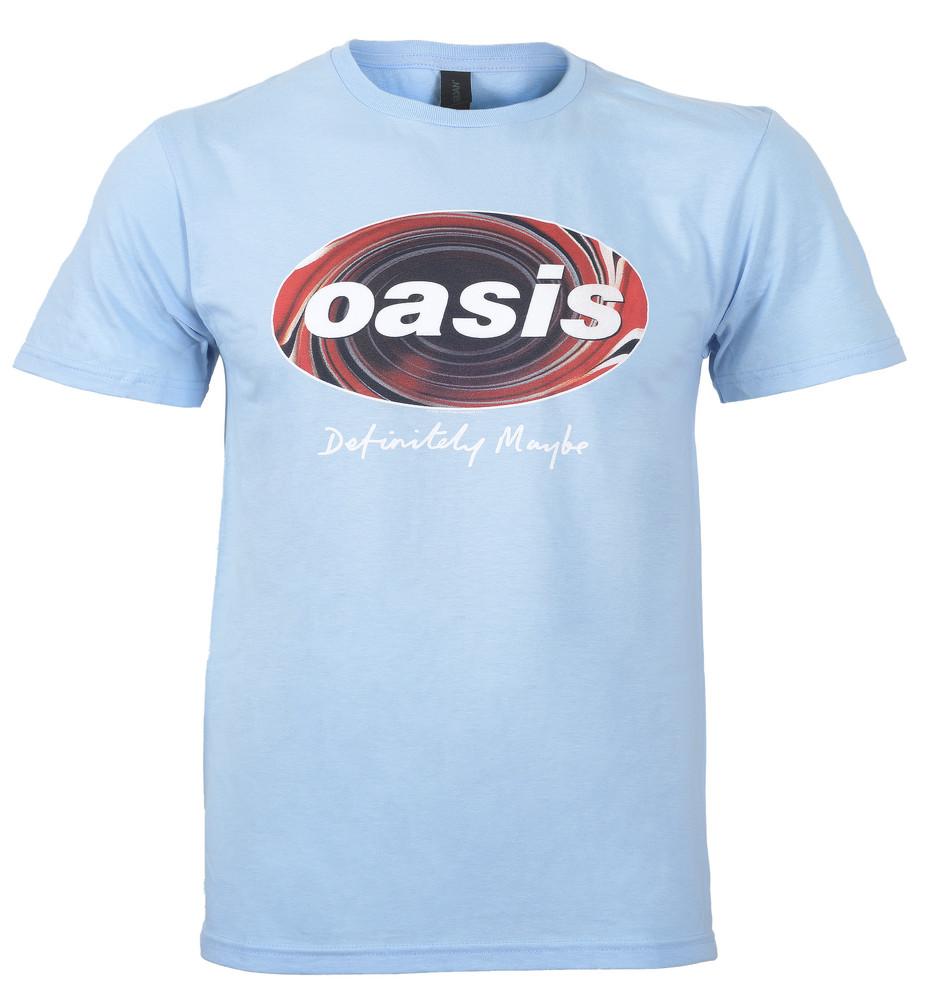 

Official Oasis T Shirt Definitely Maybe Union Jack Oval New Blue L