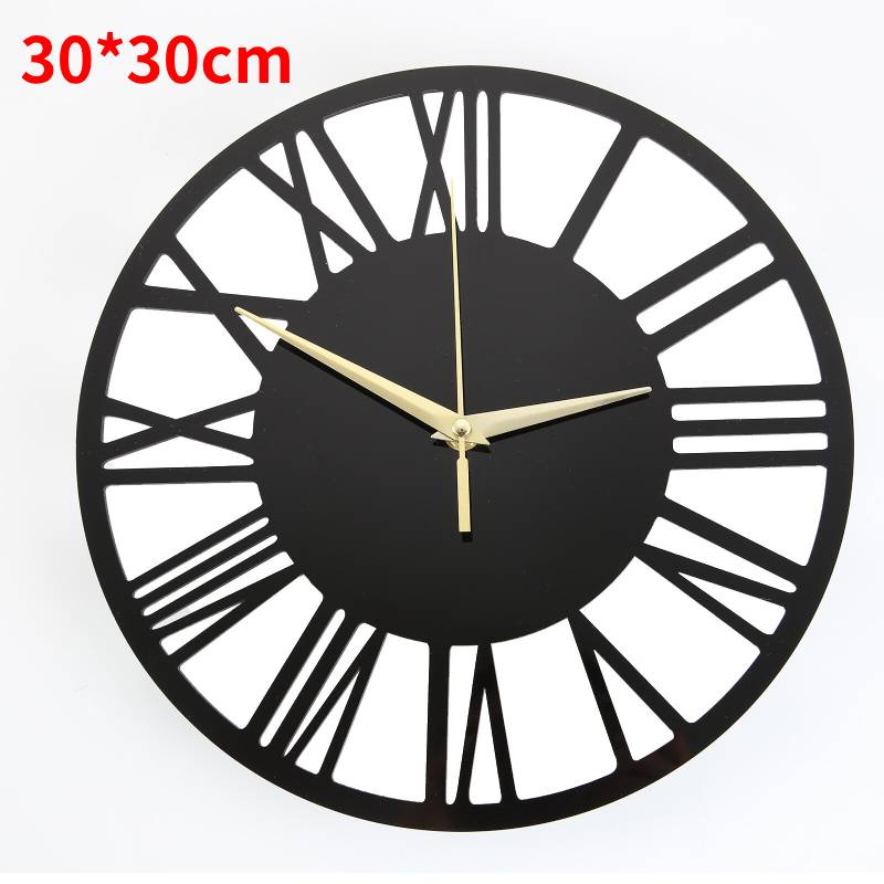 

Современные настенные часы 30 см круглые скелетон минималистичные черные римские цифры