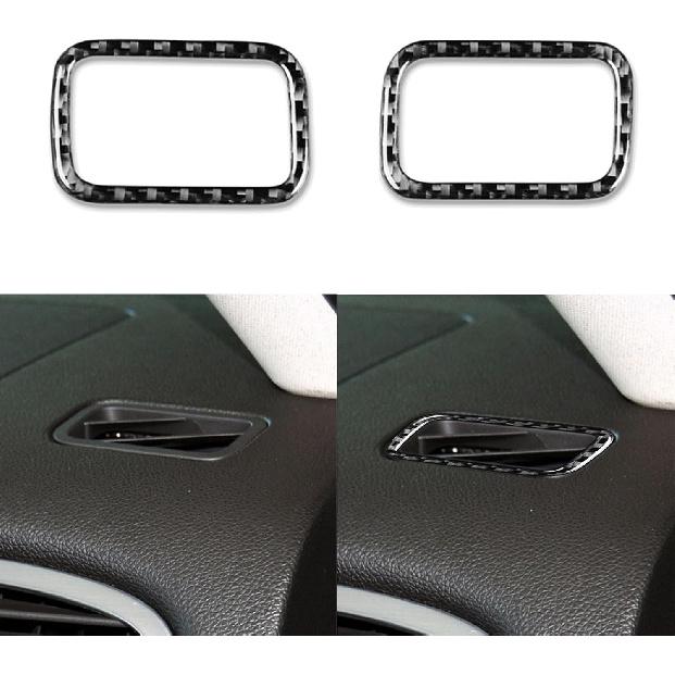

Real Premium Black Carbon Fiber Car Dashboard Control Side Panel Decoration Trim Compatible with Chevrolet Avalanche/Silverado LTZ 2007 2008 2009 Defogger Vent