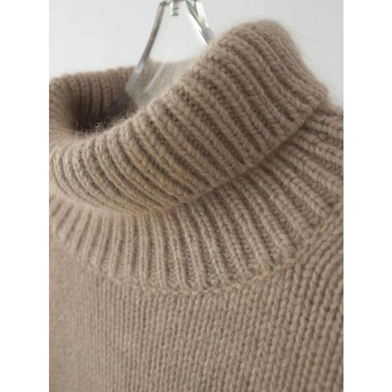 Women's Turtleneck Sweater Soft Warm Loose Casual Solid Color Knit Pullover Basic Style Top Autumn and Winter Commute Harajuku Style