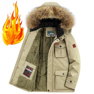 Plus Größe 8xl Winter Jacke Männer Warme Dicke Fleece Parkas Windjacke Militär Mit Kapuze Pelz Kragen Mantel Männer Kleidung